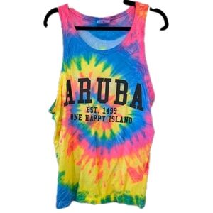 Aruba One Happy Island Tie Dye Tank Top XL